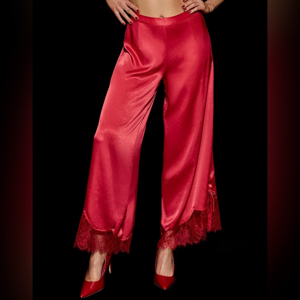 Honey Birdette Amy Red Satin Pants